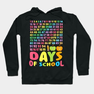 100Th Day Of School Teacher Kids 100 Days School Math Number Hoodie